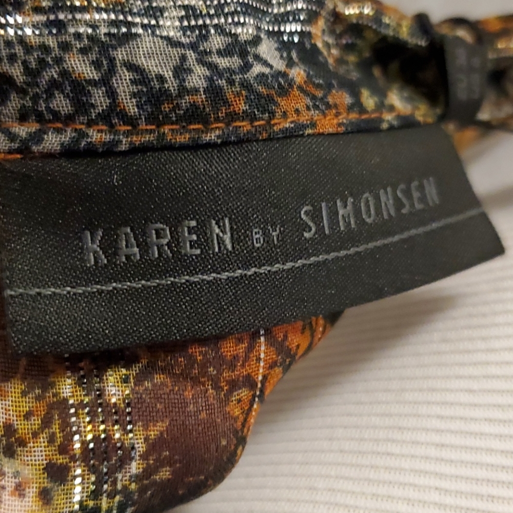 Boho Maxi Dress Snake print Karen by Simonsen Metallic thread vintage look - Picture 8 of 12